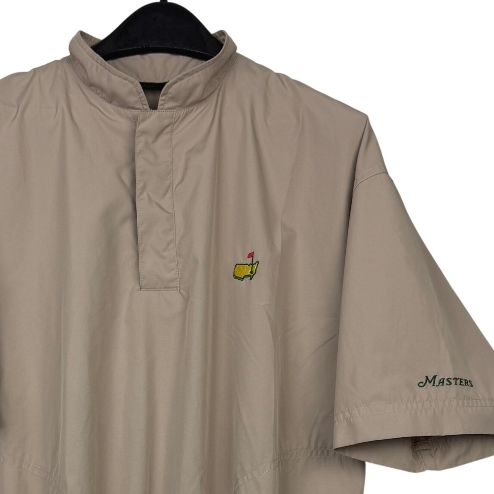 Masters Collection Windshirt Mens M Short Sleeve Golf Pullover Windbreaker Tan